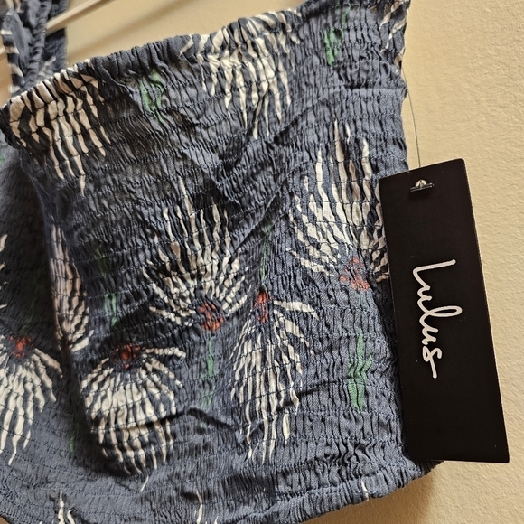 NWT Lulus Trancoso Dusty Blue Floral Print Two-Piece Maxi  Dress - Picture 11 of 12